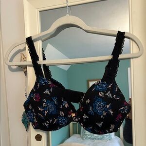 Natori Floral Lace Women's Bra - Black and Blue pink red 36C